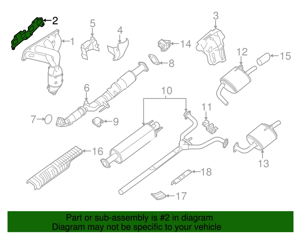 Junta colector escape original Nissan 2,5 L 14036-3TA0B Foto 2 de 2