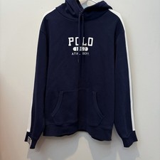 Polo Ralph Lauren Colorblocked Stripes Stretch Athletic Dept Pullover Hoodie L