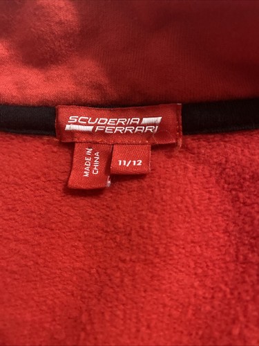 Genuine Scuderia Ferrari Kids Full Zip Red Jacket / Top - Track Jacket US 11-12 - Picture 6 of 10