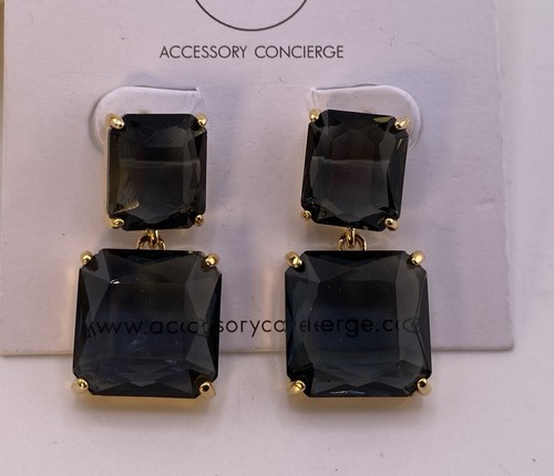 Black Glass Earrings NOC ACCESSORY CONCIERGE Simple Luxury Golden Earrings - Picture 9 of 9