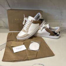 Zapatillas de cuero blancas de caña baja Burberry para hombre 4054022 EUR: 45 UK: 11 US: 12