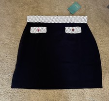 RIXO X Christian Lacroix Sofia Mini skirt Polka Dot black jewelled XL 16 dress