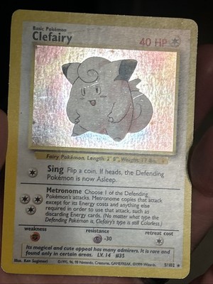 Clefairy Miscut OC Error Base Set Holo Pokemon Card 5/102 | eBay
