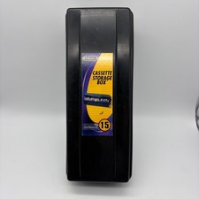 Audio Cassette Storage Box Holds 15 Tapes Black Fellowes