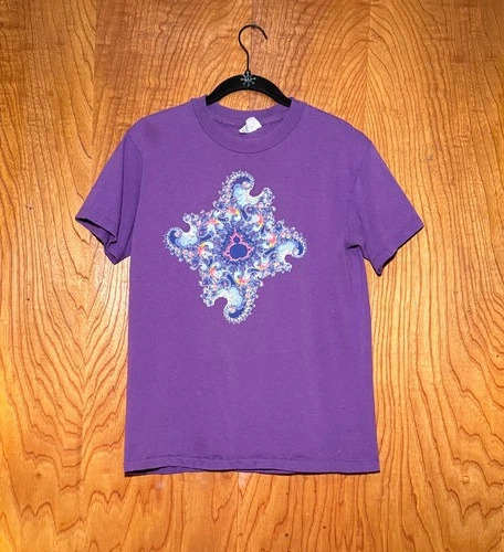 Rare Mandelbrot Fractal Psychedelic Graphic Single S Vintage vintage concert t-shirt, vintage, size M, single stitch, B+ condition