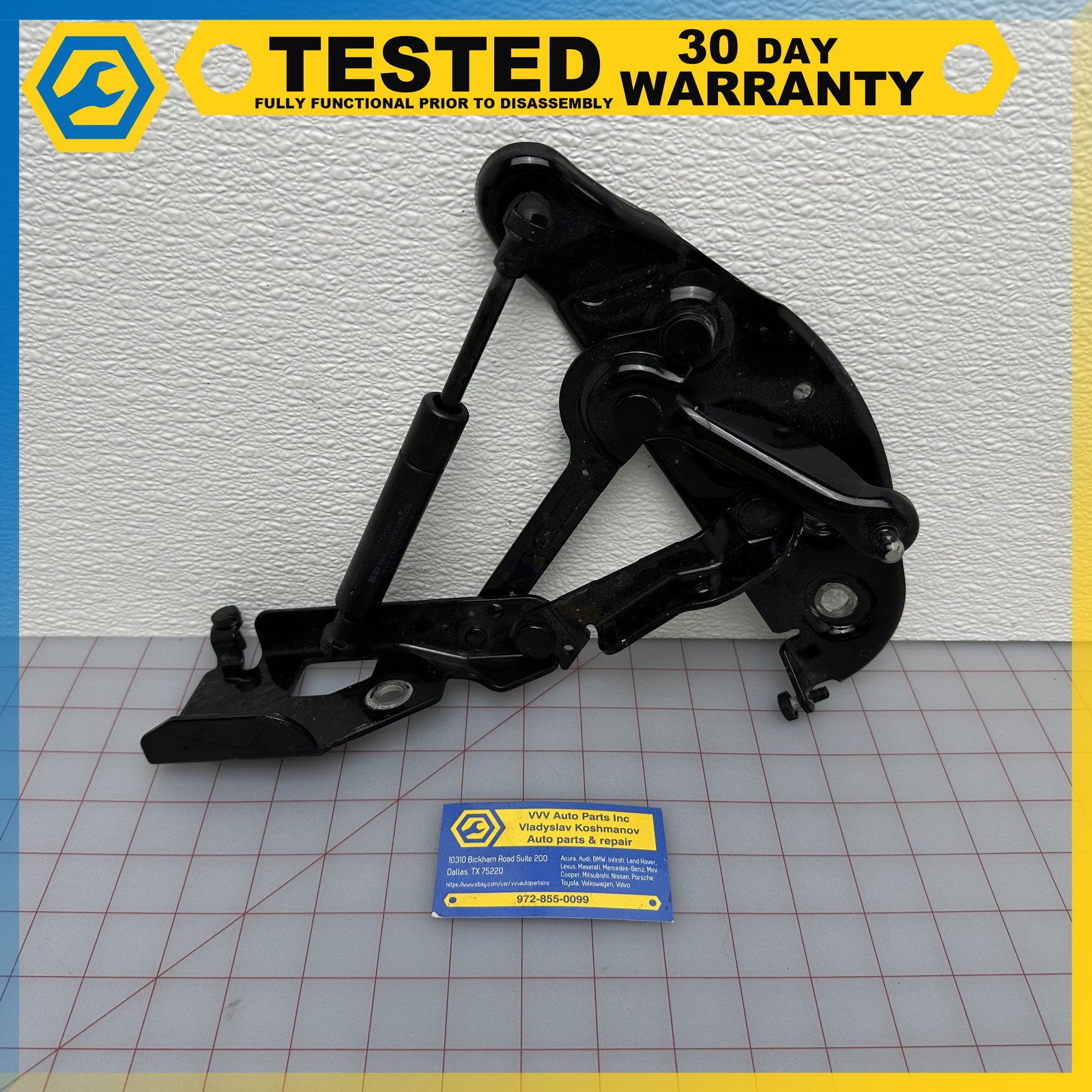06-12 BENTLEY Flying Spur LEFT SIDE HOOD LIFT SUPPORT STRUT SHOCK W/ HINGE OEM