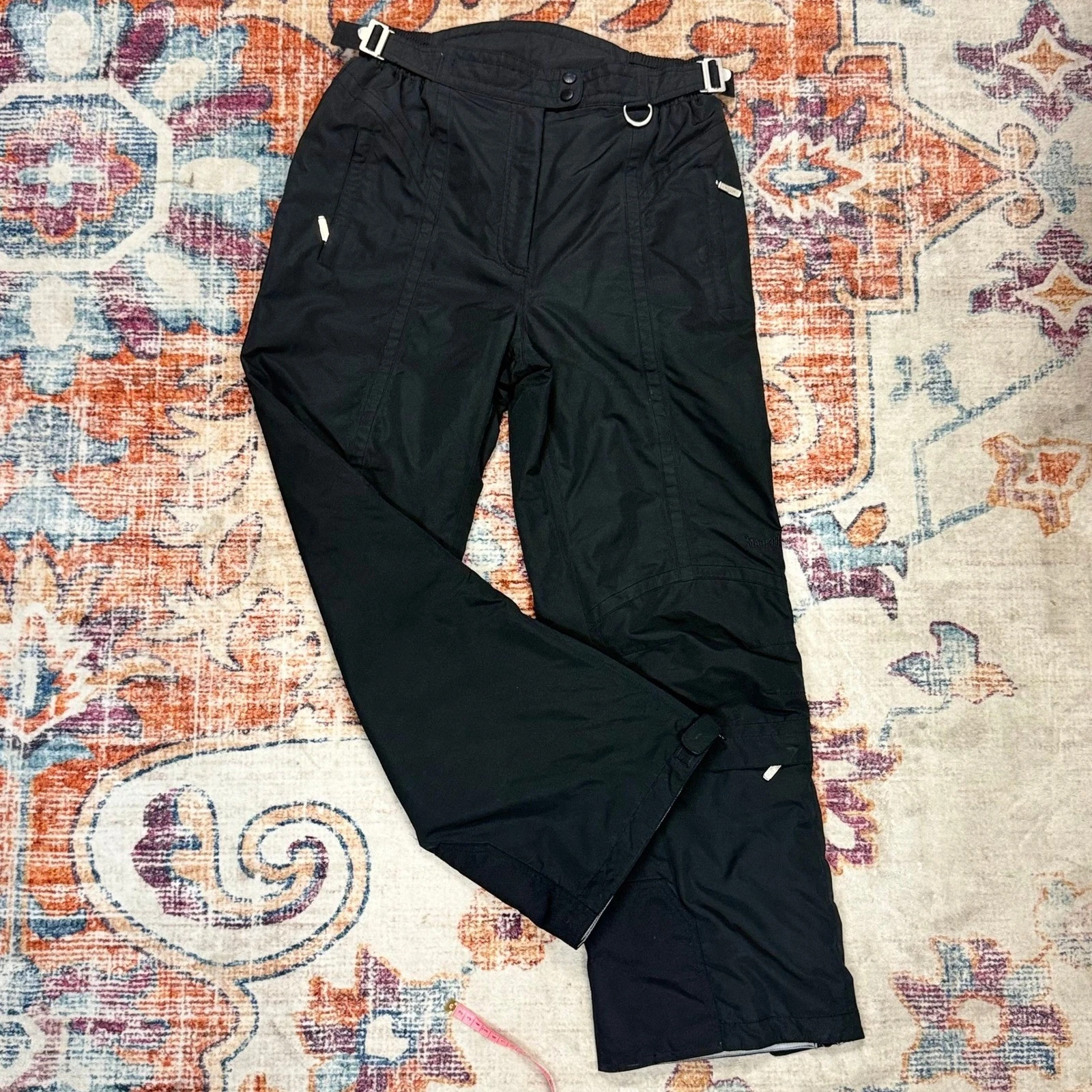 Marker Womens Black Insulated Ski Snow Pants Size 12 Adjustable Waist RN73344