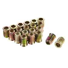 5/16"-18x20mm Threaded Insert Nuts Hex Socket Drive for Wood Furniture 40pcs