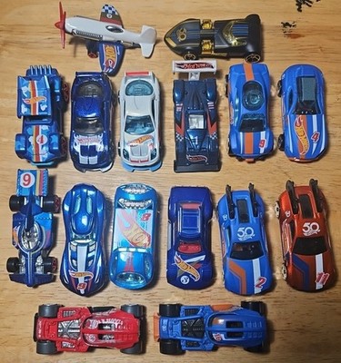 Hot Wheels Racing 16 Car Lot Includes 50th Anniversary Cars, List In Discription