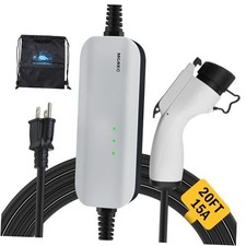 Level 1 EV Charger, 15A 110V Nema 5-15 Plug, Portable Electric Car Charger