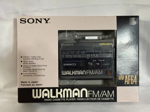 Vintage Sony Walkman WM-AF64 FM/AM Cassette Player Open Box Japan