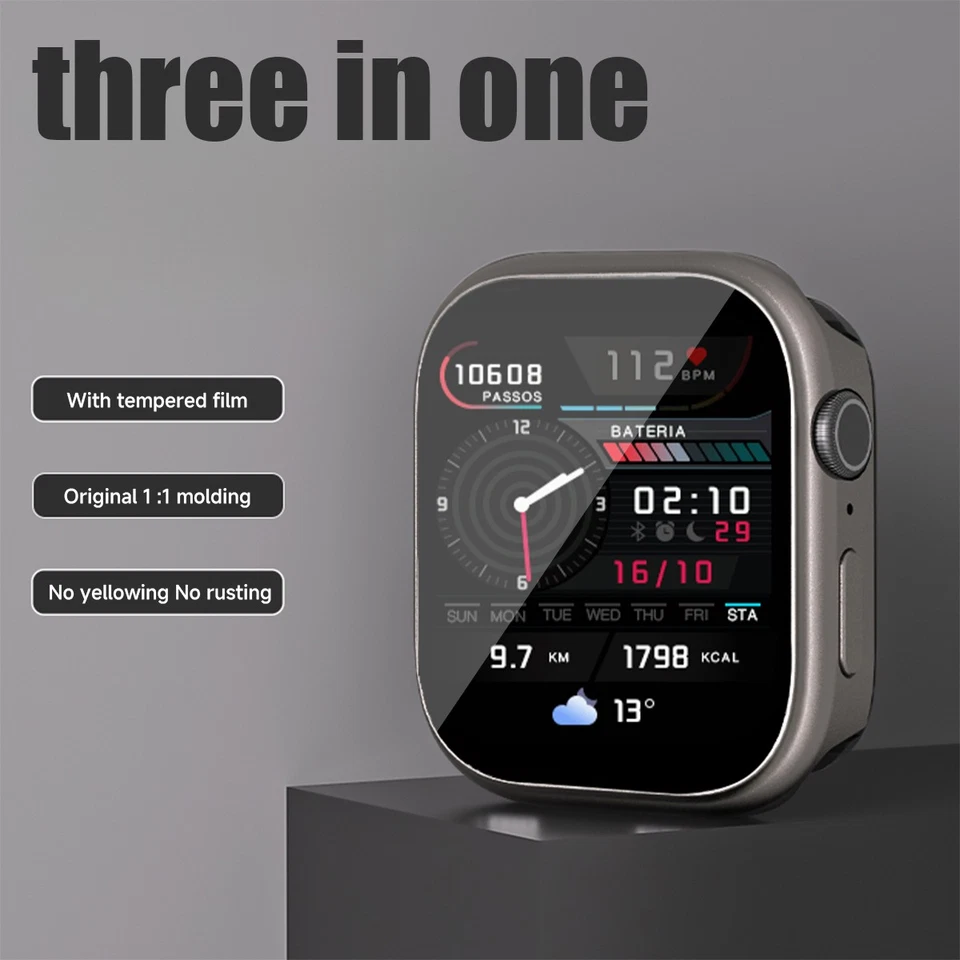 Built-in Screen Protector Matal Case For Apple Watch Ultra 11 10 9 8 7 6 5 4 SE - Image 4 of 4