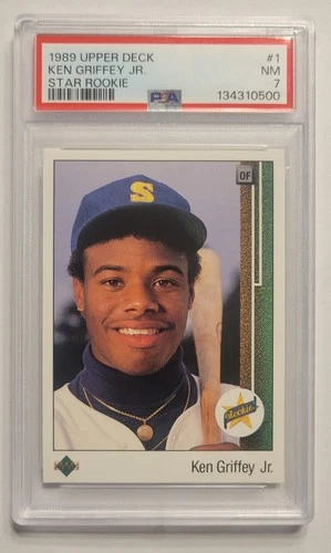 1989 Upper Deck Ken Griffey Jr Rookie Card #1 PSA 7  STUNNING CARD!