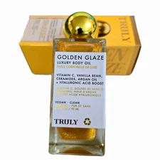TRULY Golden Glaze Luxury Body Oil NEW Beauty Moisturizer Vitamin C Glitter
