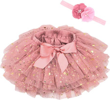 Gonna Morbida Con Volant in Tulle Con Fodera per Pannolini, Principesse, Feste, 