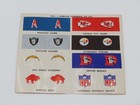 RARE ERROR 1973 NFL Football Gumball Helmet Logo Sticker Sheet AFC Kit #2 OPI — photo 1