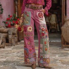 Womens Digital Printed Color Flower Simulatio...