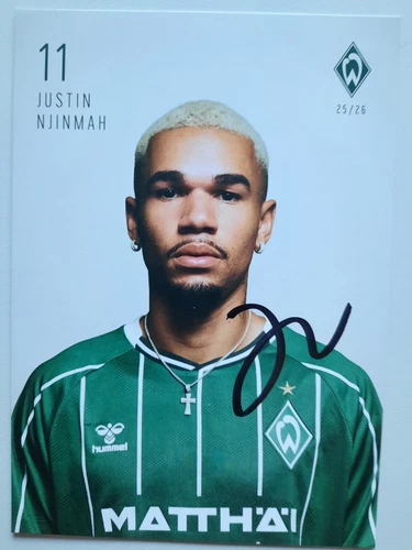 AUTOGRAPH JUSTIN NJINMAH FOOTBALL DFB WERDER BREMEN 2025/26