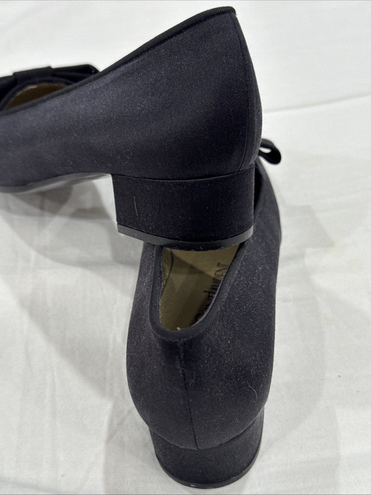 Décolleté donna Yves Saint Laurent formali nere raso di seta nuove senza scatola mai indossate taglia 7 5 N