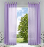 2 X Schlaufenschal Gardine Uni Transparent Voile, Hxb 245X140 Cm, Flieder