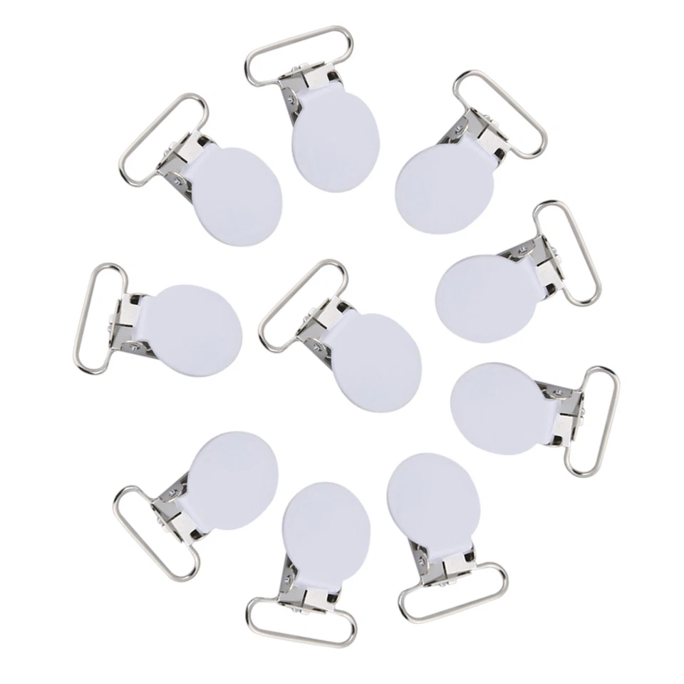 10Pcs 25mm Round Suspender Braces Pacifier Strap Holder Clip DIY Making - Image 4 of 4