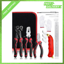 Glass Cutter Set 20 Pieces with Nippers Pliers Handles Gloves Storage Case for