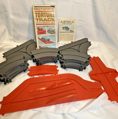 Ideal Toy Vintage Race Track Lot Of 29 Pieces 1965 Motorific 