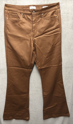 Sofia Jeans Size 12 Melisa Flare Brown Caramel Wet Look