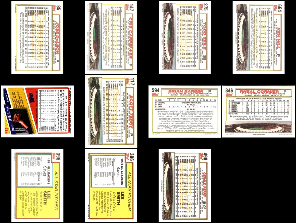 Lote de tarjetas 1992 Topps St. Louis Cardinals (23) - Artículo imprescindible - ¡solo hoy! Foto 4 de 4