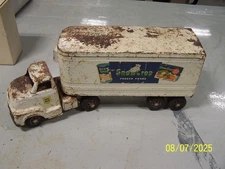 Vintage Pressed Steel Buckeye Dunwell Snow Crop Semi Truck