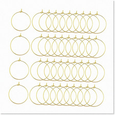 200 Pcs 25mm Plated Hoop Rings for Earrings