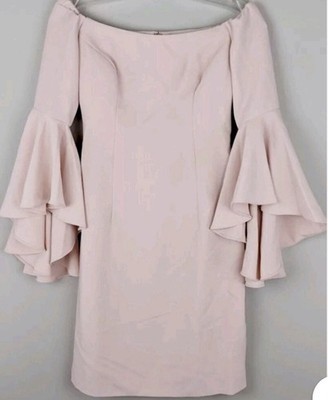 Boston Proper Blush Off-Shoulder Flare Sleeve Cocktail Dress Knee Length  Size 4 | eBay