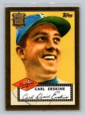 2002 Topps #52R-3 Carl Erskine 1952 Reprints Gold Border