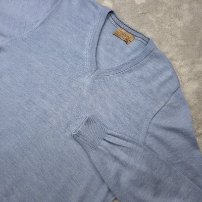 M&S Collezione 100% Extra Fine Merino Wool Jumper Light Blue Woolmark
