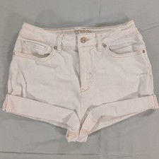Rewash Junior Size 7/28 Cuffed Hem Super High Rise Distressed Mom White Shorts