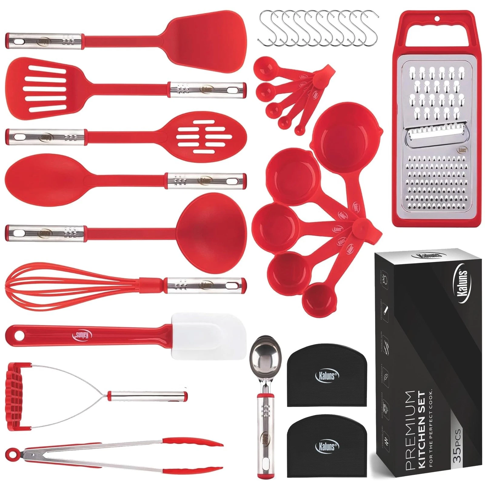 Kitchen Utensils Set 35 PCS Cooking Utensils Set, Nonstick and Nylon Stainles...