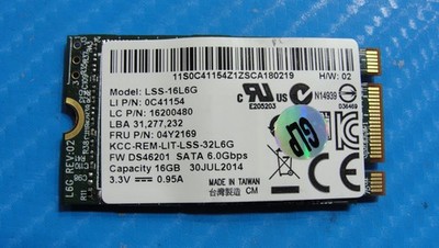 Lenovo IdeaPad U530 Touch LiteOn 16GB M.2 Solid State Drive LSS-16L6G 04Y2169