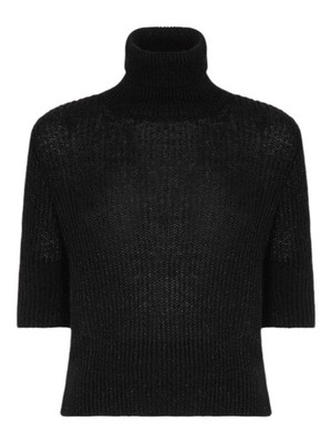 Akep Damen Shirt Stehkragen schwarz Größe S