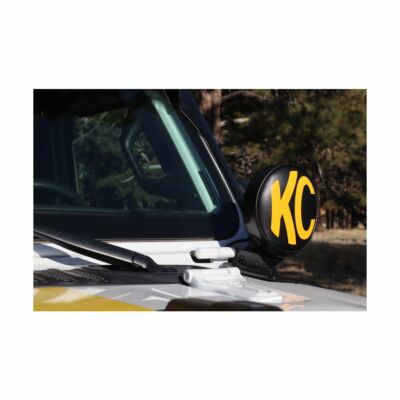 Housses Souples En Vinyle Noir KC HiLites 15.2cm - Pour Phares SlimLites Et Daylighters, Paire, Logo Jaune - 3