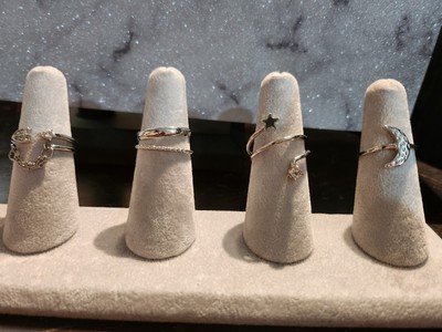 Sonoma Silver Tone Moon and Arrow Theme 6 pk Rings Size 7 New