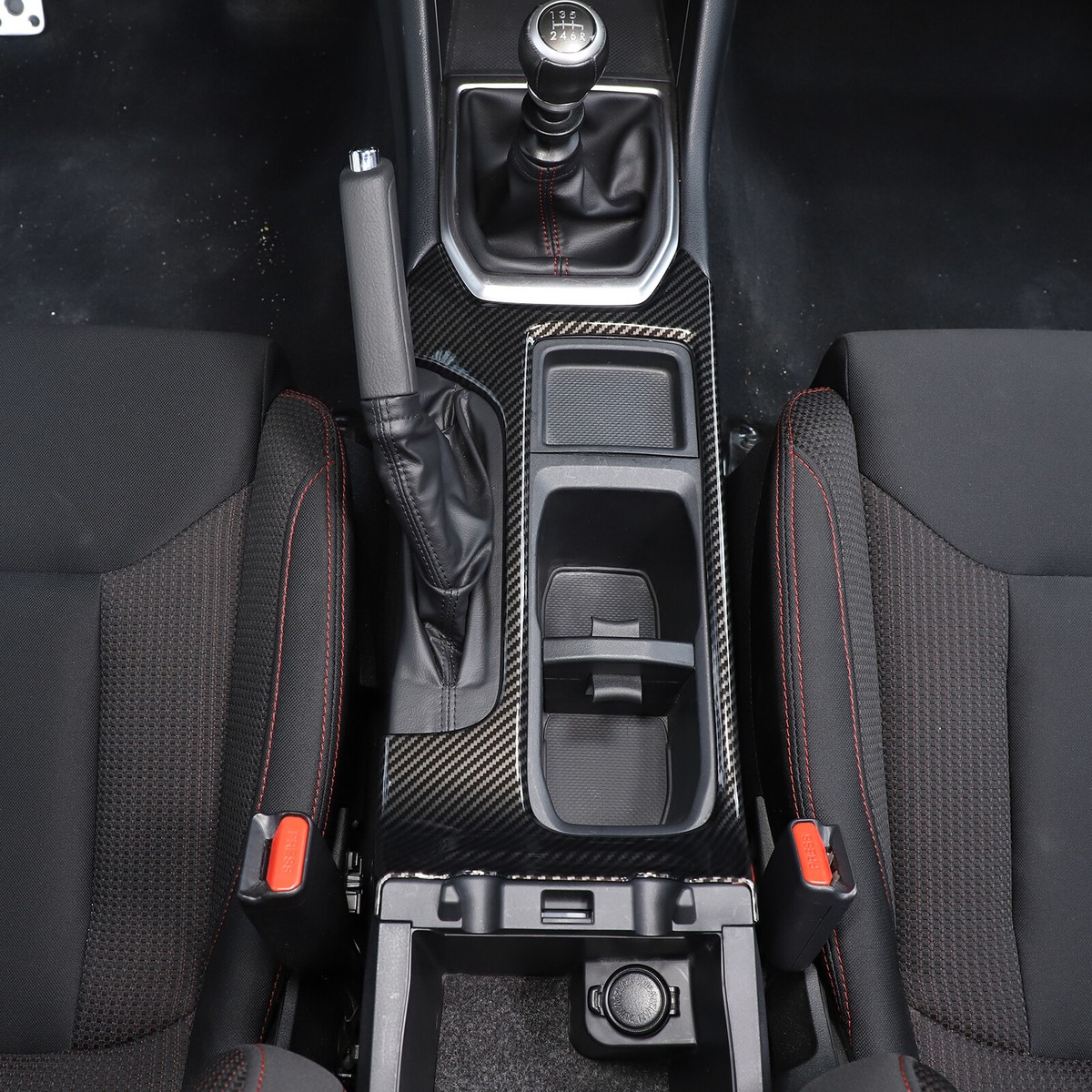 ABS Carbon Center Console Gear Shift Cup Holder Trim for Subaru