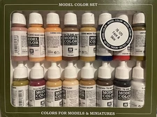 Vallejo acrylic color paint set 70.125, Face and skin tones.