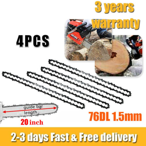 4 Pcs 20inch 76 Drive Links Chainsaw Saw Chain Parts Tool chainsaw blade New - Picture 1 of 12