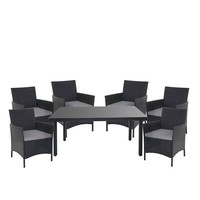 Poly-Rattan-Garnitur Hamar, GartenmöBel, Anthrazit, Kissen Anthrazit