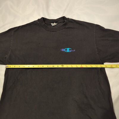 Vintage Champion 90's Double-Sided Graphic Black Shirt T-Shirt