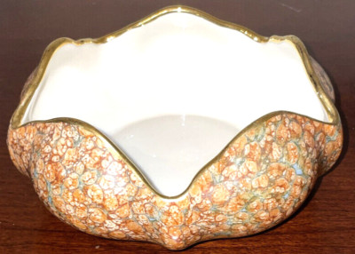 Feldman Franklin Vintage 22k Gold Trimmed weeping dish. Great Shape.