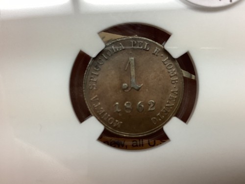 Italy 1862 Lombardy Venetia 1 Soldo NGC Ms63 BN - Picture 3 of 3