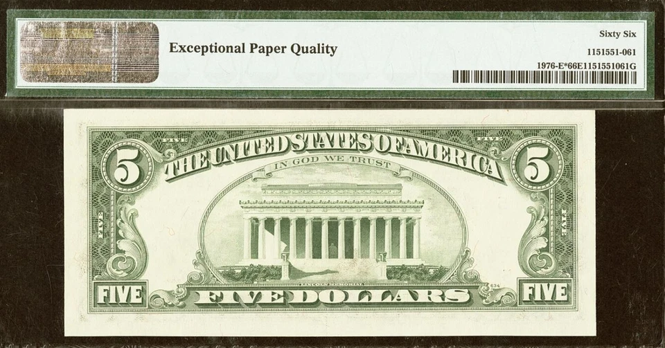 1981 $5 Federal Reserve Note PMG 66EPQ wanted popular Richmond star Fr 1976-E* - Image 2 of 2