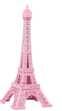 Metal 7" Pink Eiffel Tower Model Paris Souvenir Gift Decor Cake Topper Favor