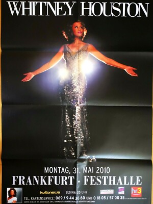WHITNEY HOUSTON 2010 FRANKFURT - Concert Poster - Konzert Plakat - A0 F/U/1